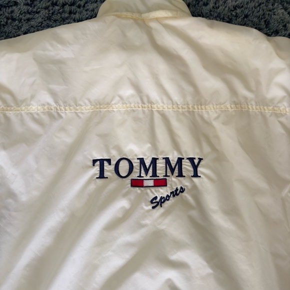 Rare Vintage Tommy Hilfiger Sports Big Puffer Cream Nylon Winter Size 16 Jacket - Picture 2 of 11